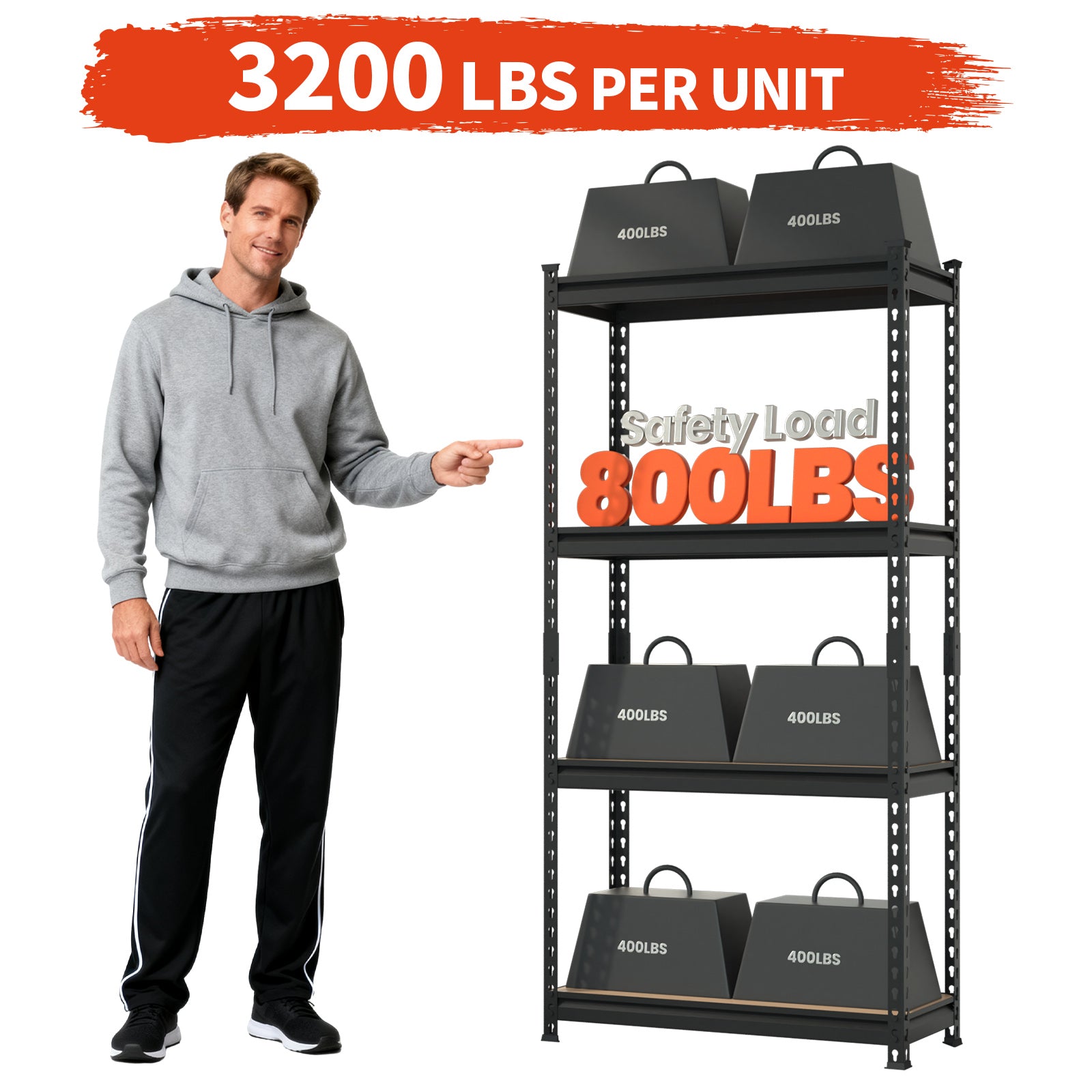 DYNALOAD Basic 3200 LBS Capacity 4-Tier Garage Shelving 30